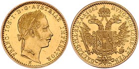 Franz Joseph I. 1848 - 1916
 Dukat 1862 E Karlsburg. 3,49g. Fr. 1205 f.stgl.