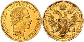 Franz Joseph I. 1848 - 1916
 Dukat 1863 A Wien. 3,49g. Fr. 1207 vz