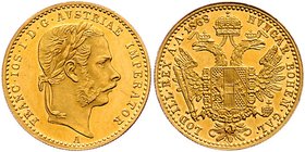 Franz Joseph I. 1848 - 1916
 Dukat 1868 A Wien. 3,52g. Fr. 1226 vz/stgl