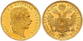 Franz Joseph I. 1848 - 1916
 Dukat 1869 A Wien. 3,48g. Fr. 1227 vz/stgl