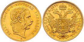 Franz Joseph I. 1848 - 1916
 Dukat 1870 A Wien. 3,50g. Fr. 1228 vz/stgl