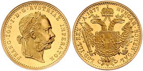 Franz Joseph I. 1848 - 1916
 Dukat 1877 Wien. 3,49g. Fr. 1236 stgl.