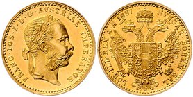 Franz Joseph I. 1848 - 1916
 Dukat 1887 Wien. 3,49g. Fr. 1236 vz/stgl.