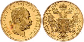 Franz Joseph I. 1848 - 1916
 Dukat 1887 Wien. 3,49g. Fr. 1236 vz