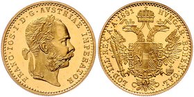 Franz Joseph I. 1848 - 1916
 Dukat 1891 Wien. 3,49g. Fr. 1250 stgl.