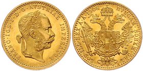 Franz Joseph I. 1848 - 1916
 Dukat 1908 Wien. 3,49g. Fr. 1267 stgl