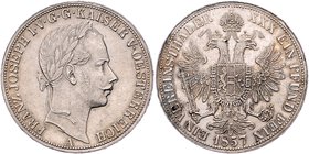Franz Joseph I. 1848 - 1916
 Vereinstaler 1857 A Wien. 18,44g. Fr. 1392 vz
