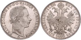 Franz Joseph I. 1848 - 1916
 Vereinstaler 1860 A Wien. 18,44g. Fr. 1405 f.stgl.