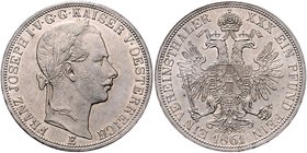 Franz Joseph I. 1848 - 1916
 Vereinstaler 1861 E Karlsburg. 18,62g. Fr. 1409 vz/stgl