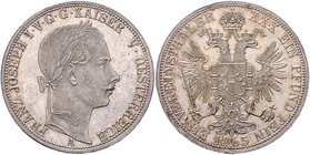 Franz Joseph I. 1848 - 1916
 Vereinstaler 1865 A Wien. 18,49g. Fr. 1422 stgl.