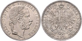 Franz Joseph I. 1848 - 1916
 Gulden 1869 A Wien. 12,36g. Fr. 1488 vz
