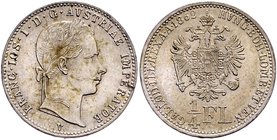 Franz Joseph I. 1848 - 1916
 1/4 Gulden 1862 V Venedig. 5,30g. Fr. 1540 vz