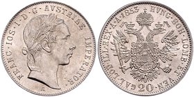 Franz Joseph I. 1848 - 1916
 20 Kreuzer 1853 A Wien. 4,32g. Fr. 1564 stgl