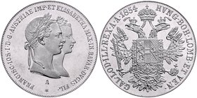 Franz Joseph I. 1848 - 1916
 Gulden 1854 Probe in Alu zum 1 Gulden Hochzeit. Wien. 2,78g. Fr. 1908a stgl