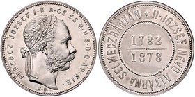 Franz Joseph I. 1848 - 1916
 Gulden - Schemnitzer Erbstollen 1878 KB Kremnitz. 12,36g. Fr. 1910 stgl