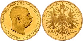 Franz Joseph I. 1848 - 1916
 100 Kronen 1909 Wien. 33,89g. Fr. 1917 vz/stgl