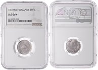 Franz Joseph I. 1848 - 1916
 10 Filler 1892 KB Kremnitz. Fr. 2133 NGC MS 66+