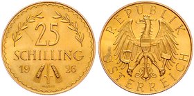 1. Republik 1918 - 1933 - 1938
 25 Schilling 1926 Wien. 5,89g. Her. 17 vz