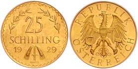 1. Republik 1918 - 1933 - 1938
 25 Schilling 1929 Wien. 5,90g. Her. 20 stgl