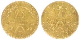 1. Republik 1918 - 1933 - 1938
 25 Schilling 1933 Wien. 5,89g. Her. 23 vz