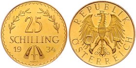 1. Republik 1918 - 1933 - 1938
 25 Schilling 1934 Wien. 5,89g. Her. 24 vz