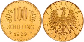 1. Republik 1918 - 1933 - 1938
 100 Schilling 1929 Wien. 23,56g. Her. 8 vz