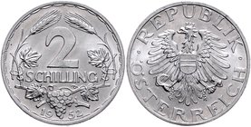 2. Republik 1945 - heute
 2 Schilling 1952 Wien. 2,80g. Her. 53 stgl