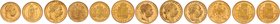 Franz Joseph I. 1848 - 1916
 LOT 33,874 gr. /.900 Gold Gesamtgewicht, 3 Stk. 8 Forint, 1 Stk. 8 Gulden und 2 Stk. 10 Kronen/Korona. 33,874 gr. ss+ - ...