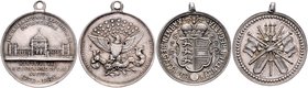 Franz Joseph I. 1848 - 1916
 LOT 2 Stück, Ag Medaillen um 1876. ges.Gew. 24,87g ss - vz