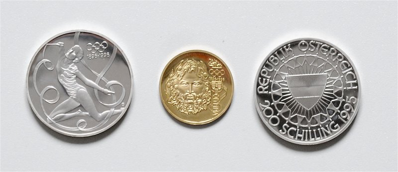 2. Republik - seit 1945
 LOT 1995 1000 Schilling Zeus Olympia 1996 (16,97 gr. /...