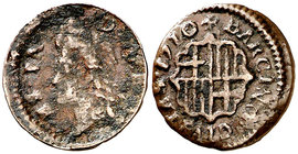 1710. Carlos III, Pretendiente. Barcelona. 1 diner. (Cal. 53). 0,74 g. MBC-.