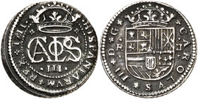 1711. Carlos III, Pretendiente. Barcelona. 2 reales. (Cal. 27). 5 g. MBC/MBC+.