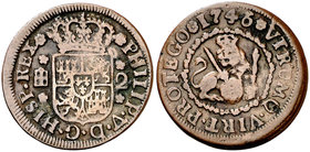 1746. Felipe V. Segovia. 2 maravedís. (Cal. 1998). 3,19 g. BC+.