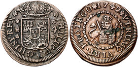 1742. Felipe V. Segovia. 4 maravedís. (Cal. 1993). 6,59 g. Algunas concreciones. MBC/MBC+.
