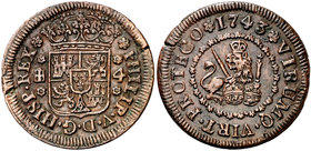 1743. Felipe V. Segovia. 4 maravedís. (Cal. 1994). 7 g. Hojita. MBC.