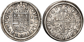 1721. Felipe V. Madrid. A. 1 real. (Cal. 1530). 2,64 g. Golpecitos. MBC/MBC-.