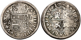 1726/1. Felipe V. Madrid. A. 1 real. (Cal. 1531). 2,44 g. MBC/BC+.