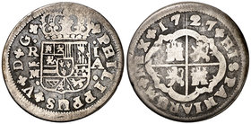 1727. Felipe V. Madrid. A. 1 real. (Cal. 1533). 3,18 g. MBC-/BC+.