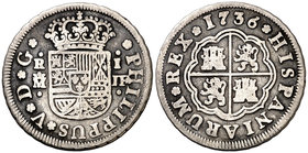 1736. Felipe V. Madrid. JF. 1 real. (Cal. 1544). 2,88 g. MBC-/BC+.
