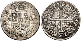 1744. Felipe V. Madrid. JA. 1 real. (Cal. 1553). 2,56 g. MBC-.
