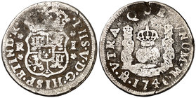 1746. Felipe V. México. M. 1 real. (Cal. 1608). 2,90 g. Columnario. BC-.