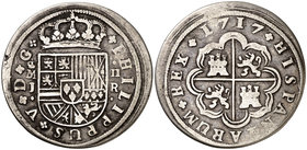 1717. Felipe V. Madrid. J. 2 reales. (Cal. 1244). 5,20 g. MBC-/BC+.
