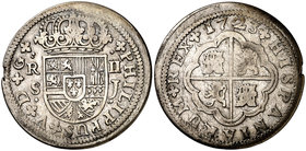 1723. Felipe V. Sevilla. J. 2 reales. (Cal. 1425). 5,88 g. MBC/MBC-.