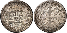 1734. Felipe V. Madrid. JF. 4 reales. (Cal. 1002). 12,62 g. Escasa. MBC/MBC-.