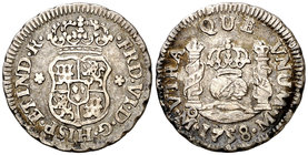 1758. Fernando VI. México. M. 1/2 real. (Cal. 673). 1,63 g. Columnario. Manchitas. MBC.