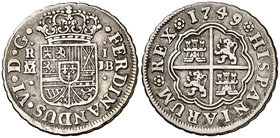 1749. Fernando VI. Madrid. JB. 1 real. (Cal. 561). 2,83 g. MBC.