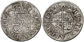 1750. Fernando VI. Madrid. JB. 1 real. (Cal. 562). 2,81 g. Manchitas. Escasa. BC+/MBC-.