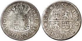 1752. Fernando VI. Madrid. JB. 1 real. (Cal. 564). 2,88 g. BC/BC+.
