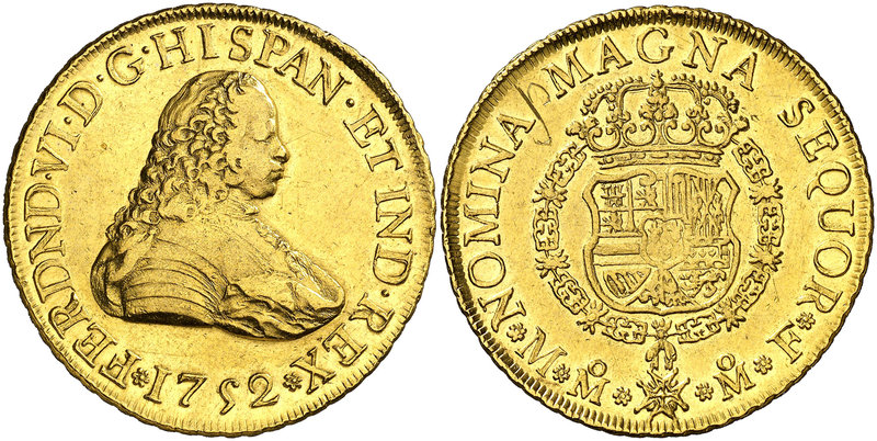 1752. Fernando VI. México. MF. 8 escudos. (Cal. 40) (Cal.Onza 603). 27 g. Segund...