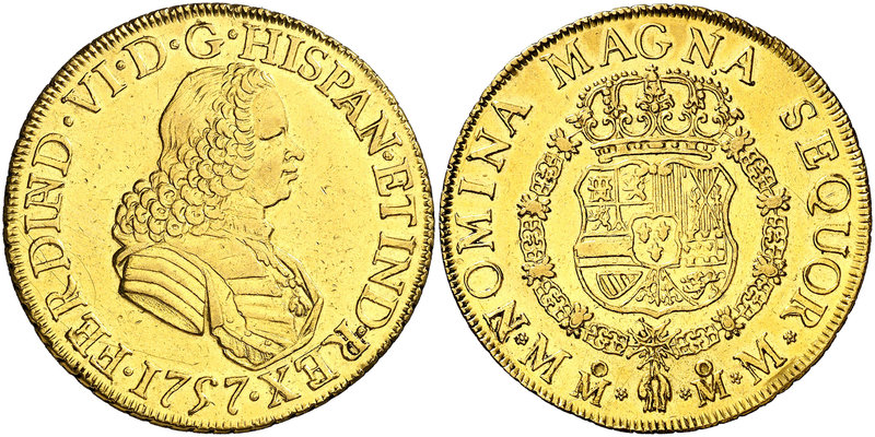 1757. Fernando VI. México. MM. 8 escudos. (Cal. 45) (Cal.Onza 608). 26,91 g. Ter...